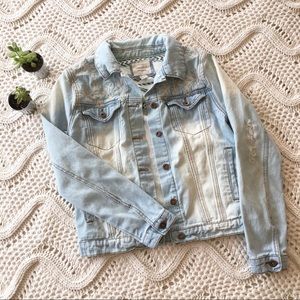 F21 distressed jean jacket